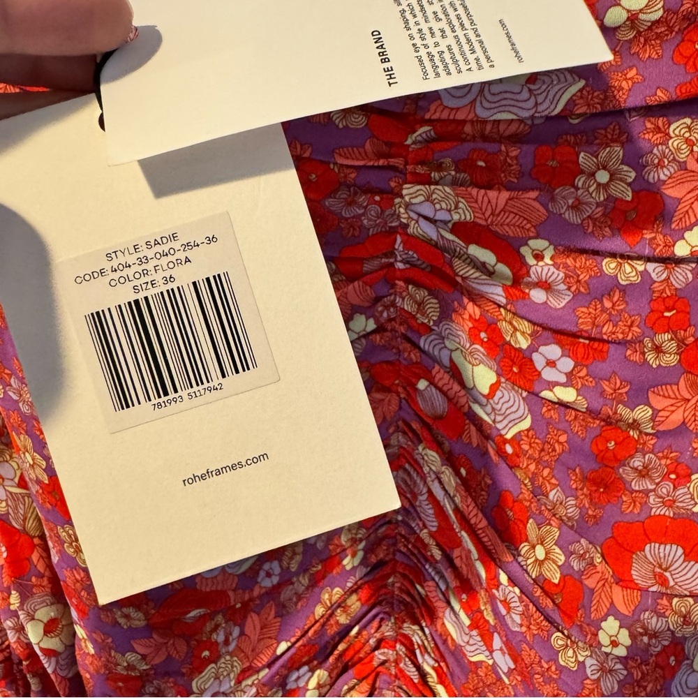 NWT Róhe Sadie Floral Ruched Mini Dress | Size 4 - Picture 4 of 9